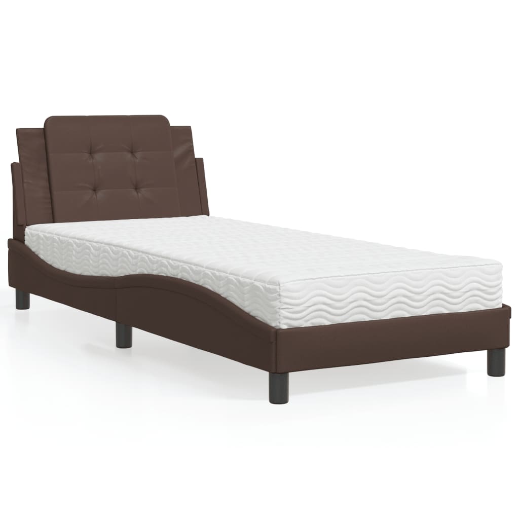 vidaXL Posteľ s matracom hnedá 80x200 cm umelá koža