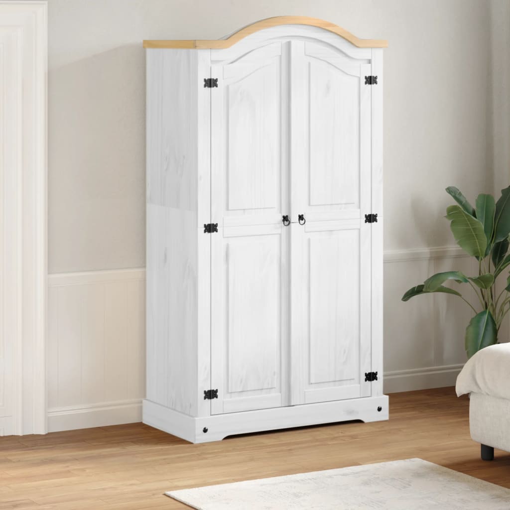 vidaXL Šatník Corona biely 102x52x186 cm borovicový masív