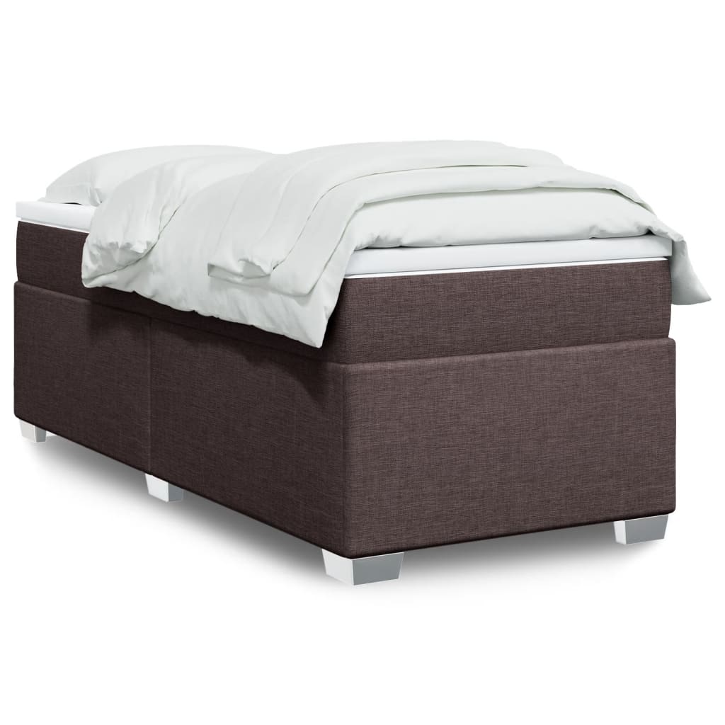 vidaXL Posteľný rám boxsping s matracom hnedý 80x200 cm látka