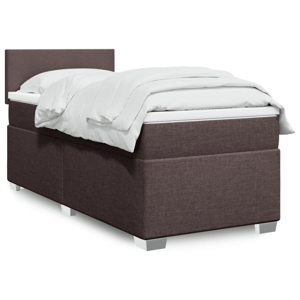 vidaXL Posteľný rám boxsping s matracom hnedý 80x200 cm látka