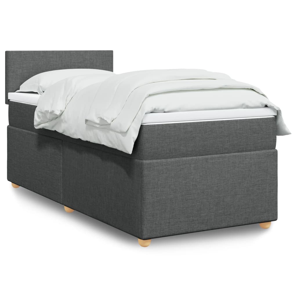 vidaXL Posteľný rám boxsping s matracom tmavosivý 80x200 cm látka
