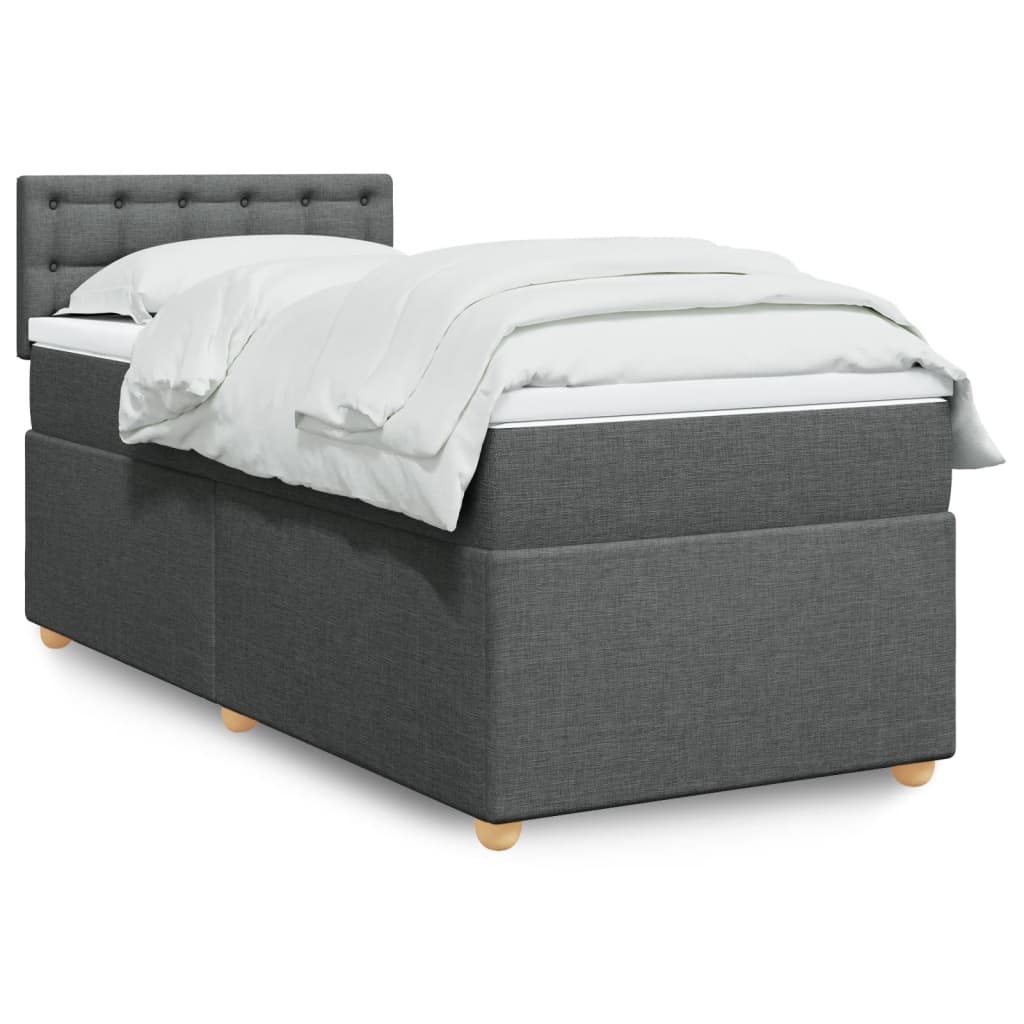 vidaXL Posteľný rám boxsping s matracom tmavosivý 80x200 cm látka