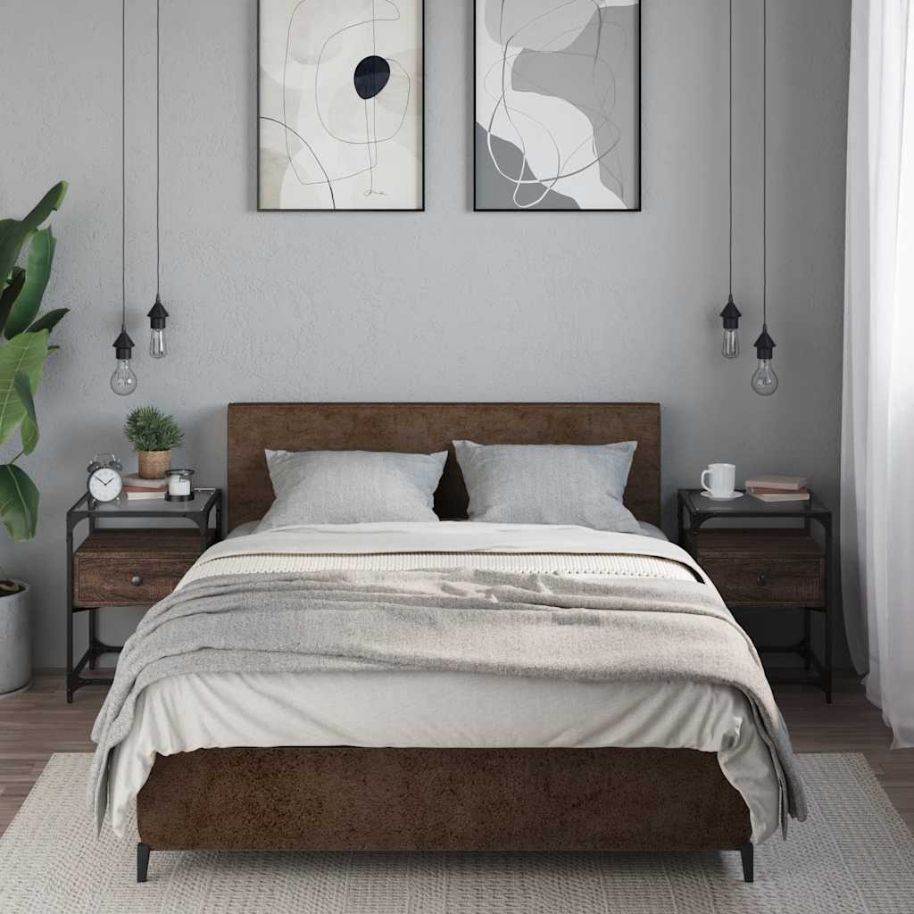 vidaXL Nočné stolíky 2 ks hnedý dub 40x40x55 cm kompozitné drevo