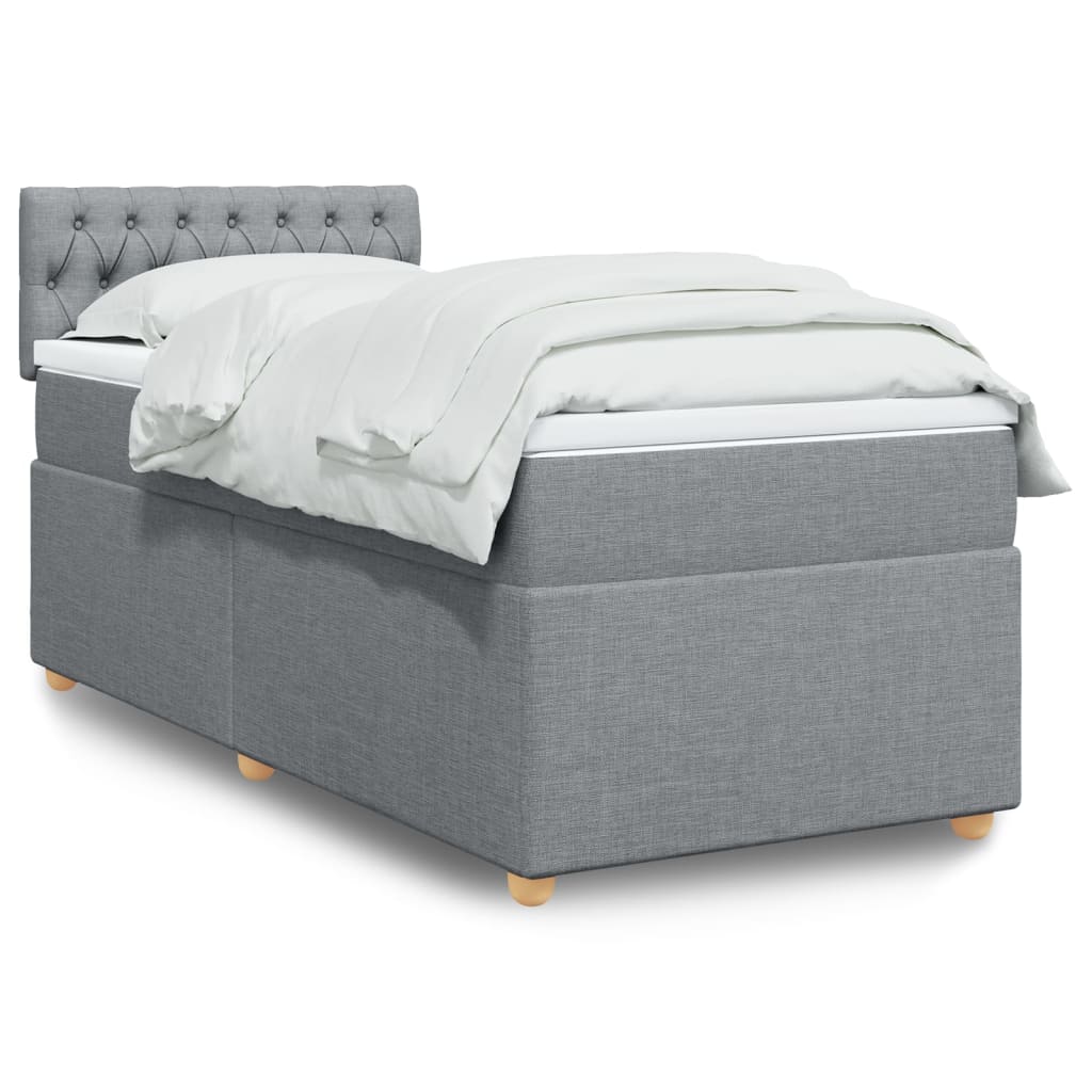 vidaXL Posteľný rám boxsping s matracom bledosivý 80x200 cm látka