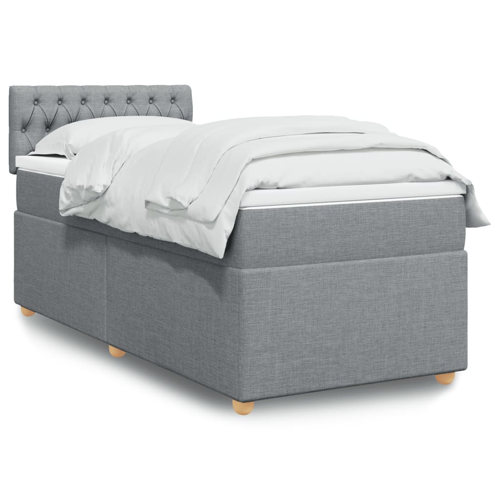 vidaXL Posteľný rám boxsping s matracom bledosivý 80x200 cm látka