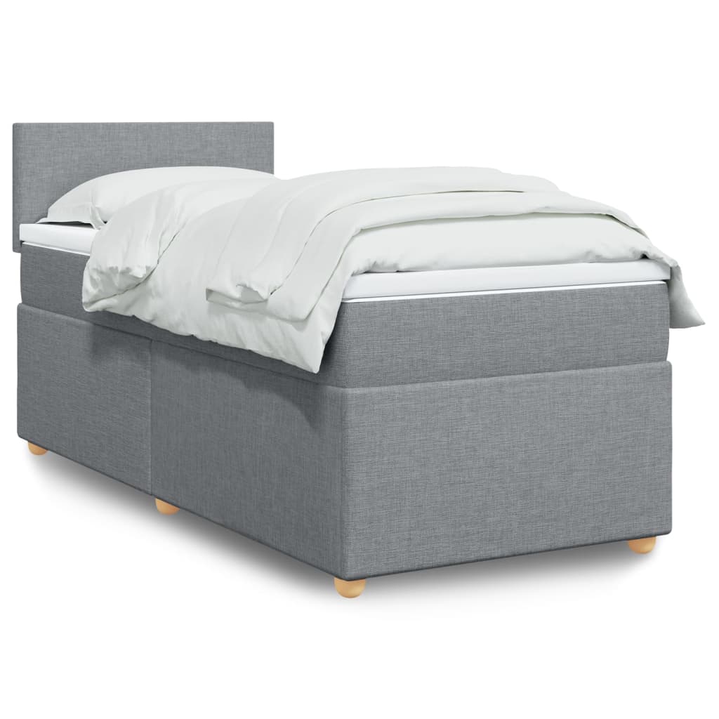 vidaXL Posteľný rám boxsping s matracom bledosivý 80x200 cm látka