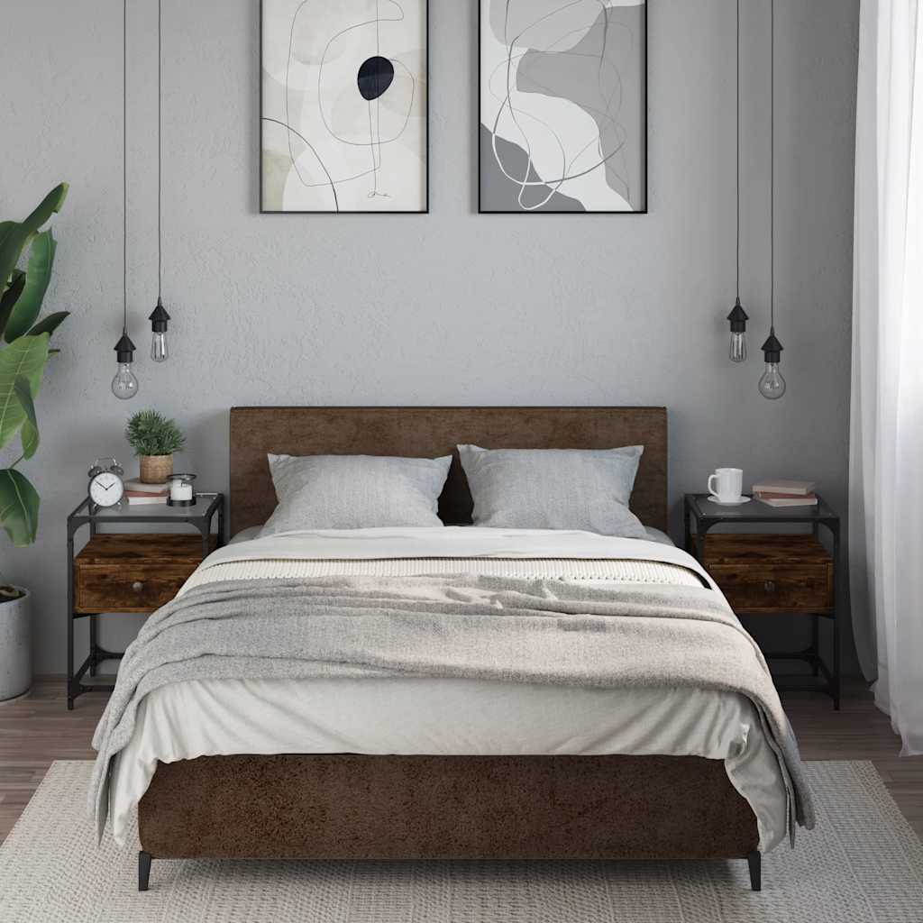 vidaXL Nočné stolíky 2 ks dymový dub 40x40x55 cm kompozitné drevo