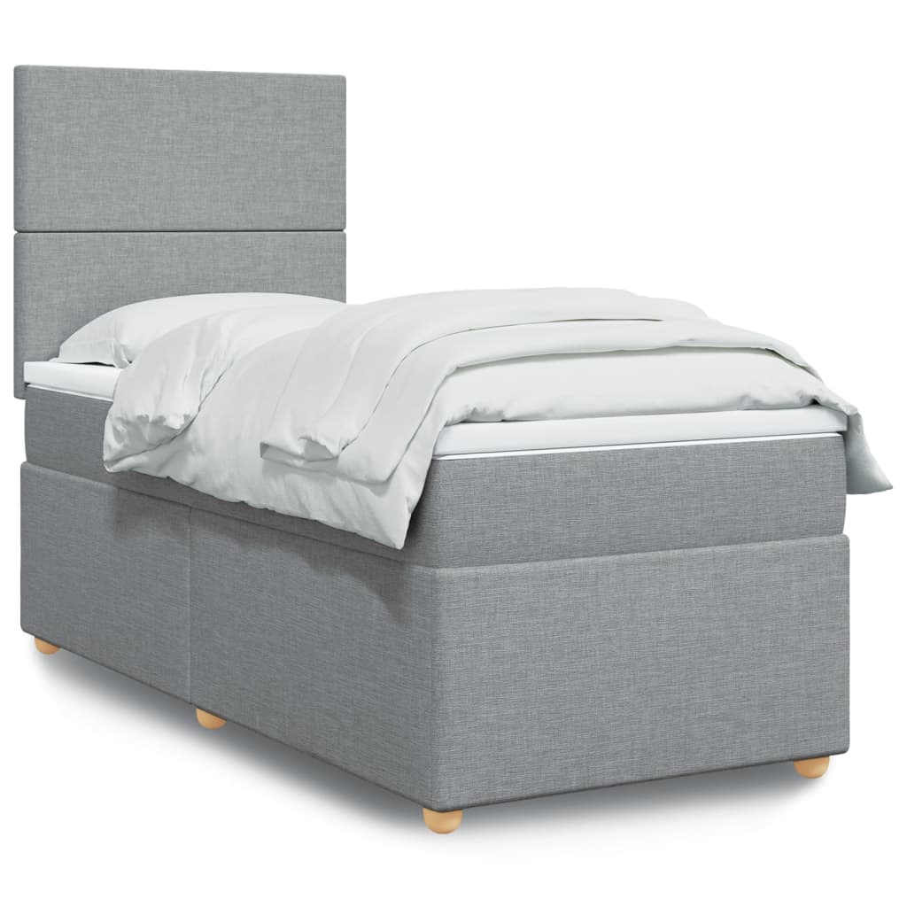 vidaXL Posteľný rám boxsping s matracom bledosivý 80x200 cm látka