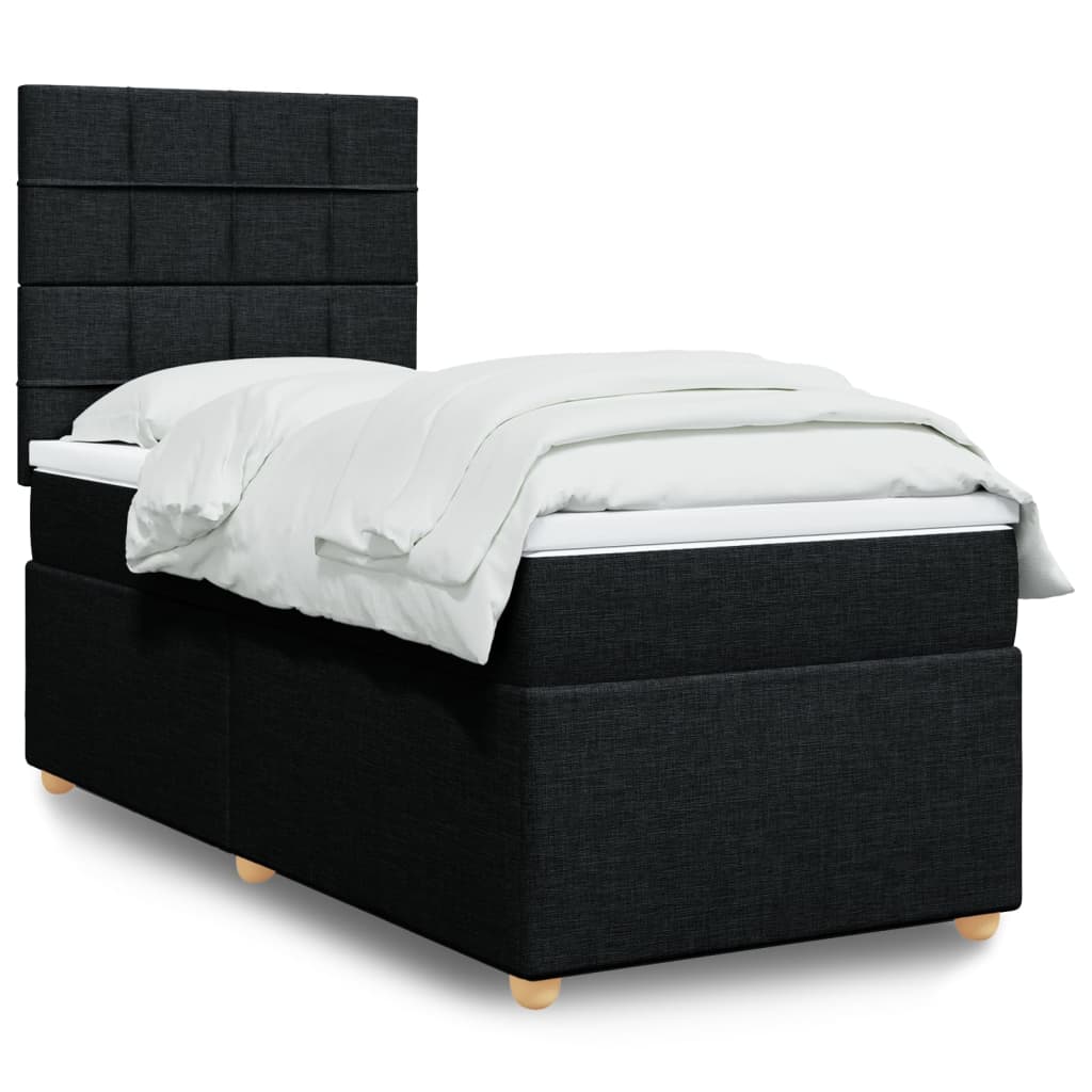 vidaXL Posteľný rám boxspring s matracom čierny 80x200 cm látka