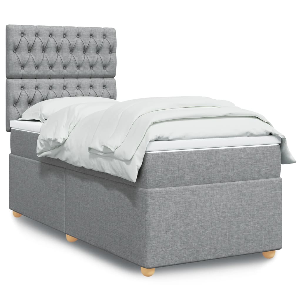 vidaXL Posteľný rám boxsping s matracom bledosivý 80x200 cm látka