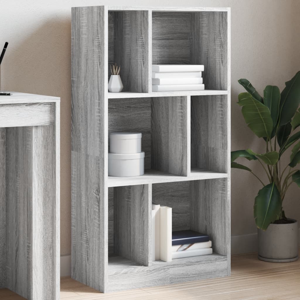 vidaXL Knižnica sivá sonoma 57x28,5x107,5 cm kompozitné drevo