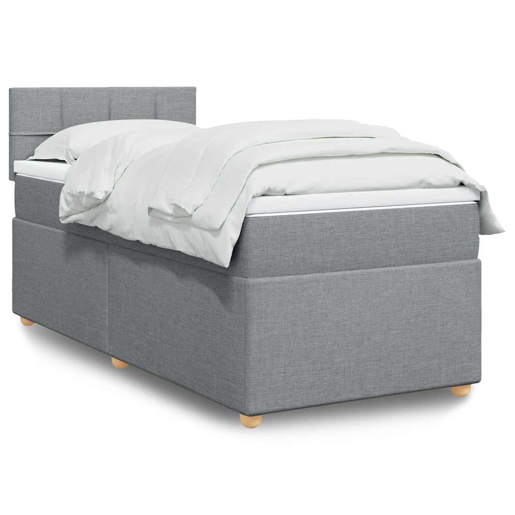vidaXL Posteľný rám boxsping s matracom bledosivý 80x200 cm látka