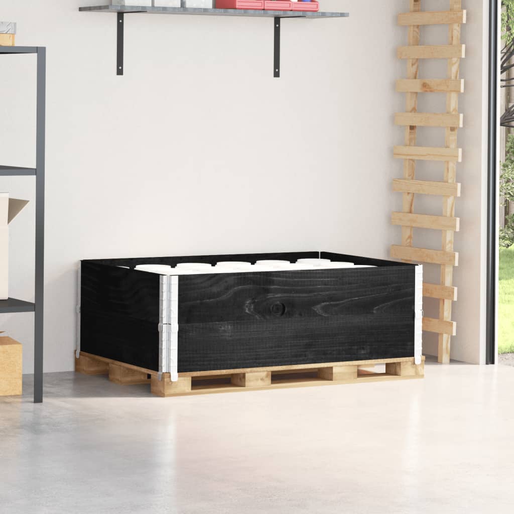 vidaXL Paletové ohrádky 2 ks čierne 120x80 cm borovicový masív