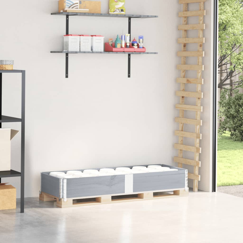 vidaXL Paletová ohrádka sivá 150x50 cm borovicový masív