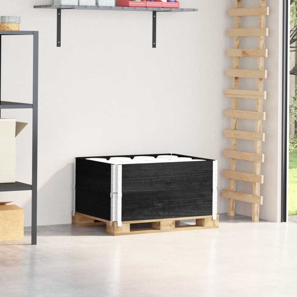 vidaXL Paletové ohrádky 2 ks čierny 80x60 cm borovicový masív