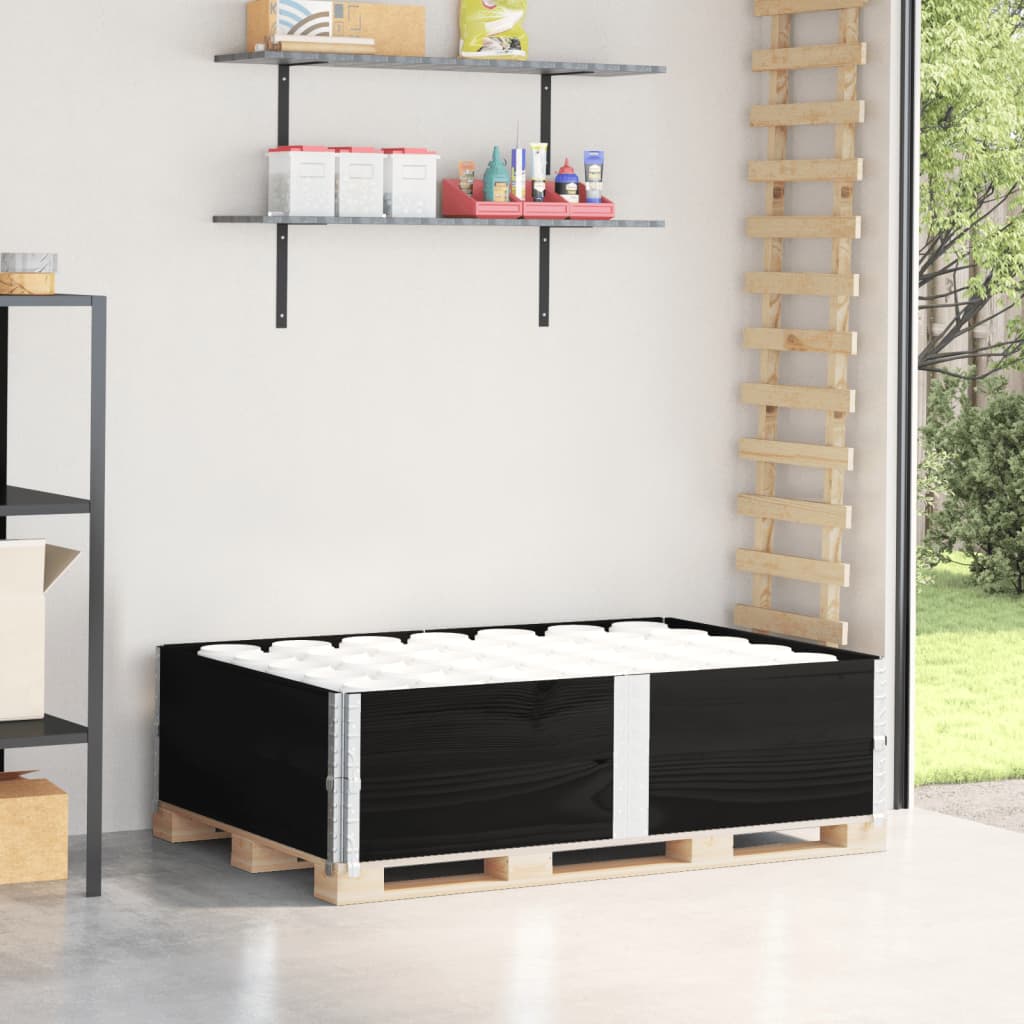 vidaXL Paletové ohrádky 2 ks čierne 100x100 cm borovicový masív