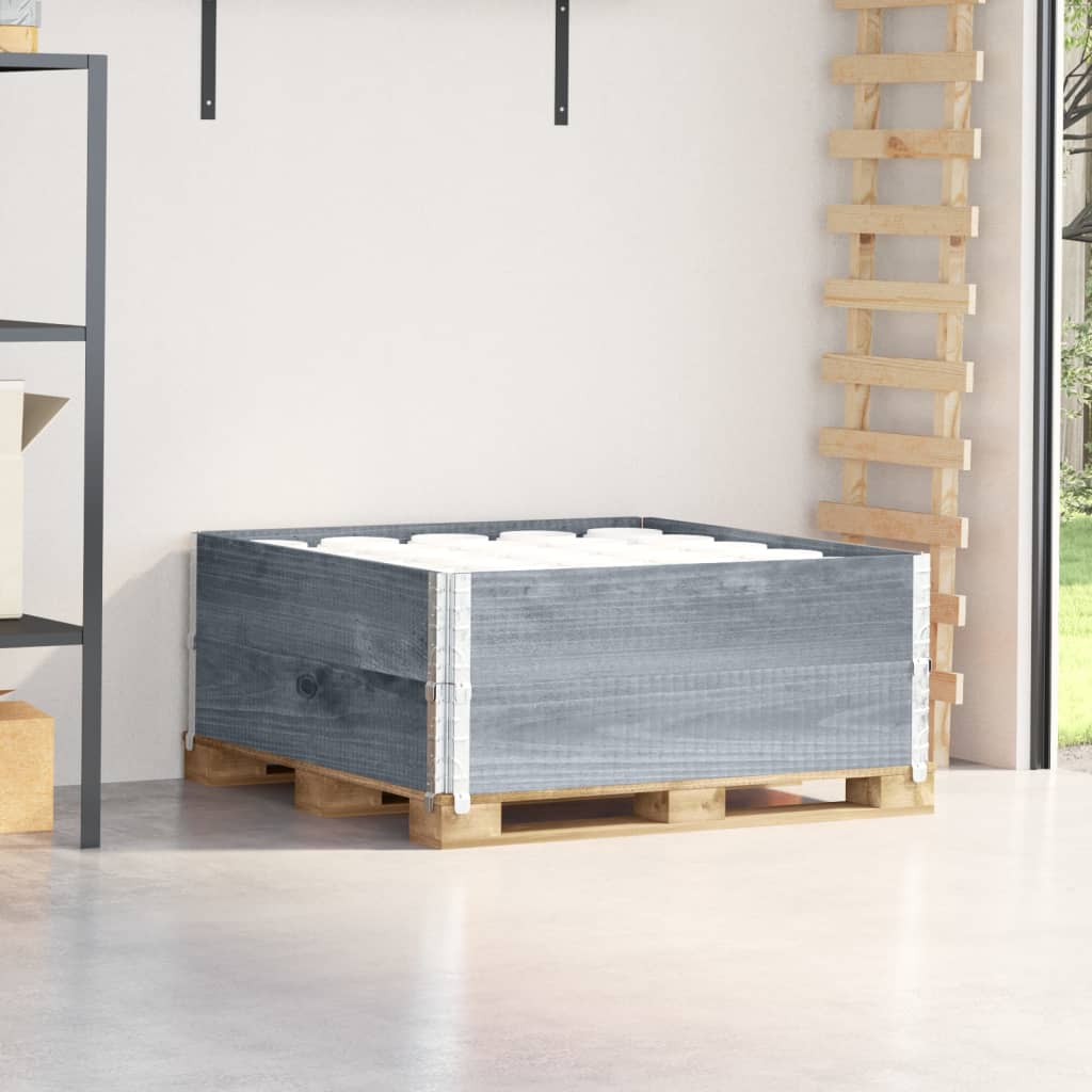 vidaXL Paletové ohrádky 2 ks sivé 100x100 cm borovicový masív
