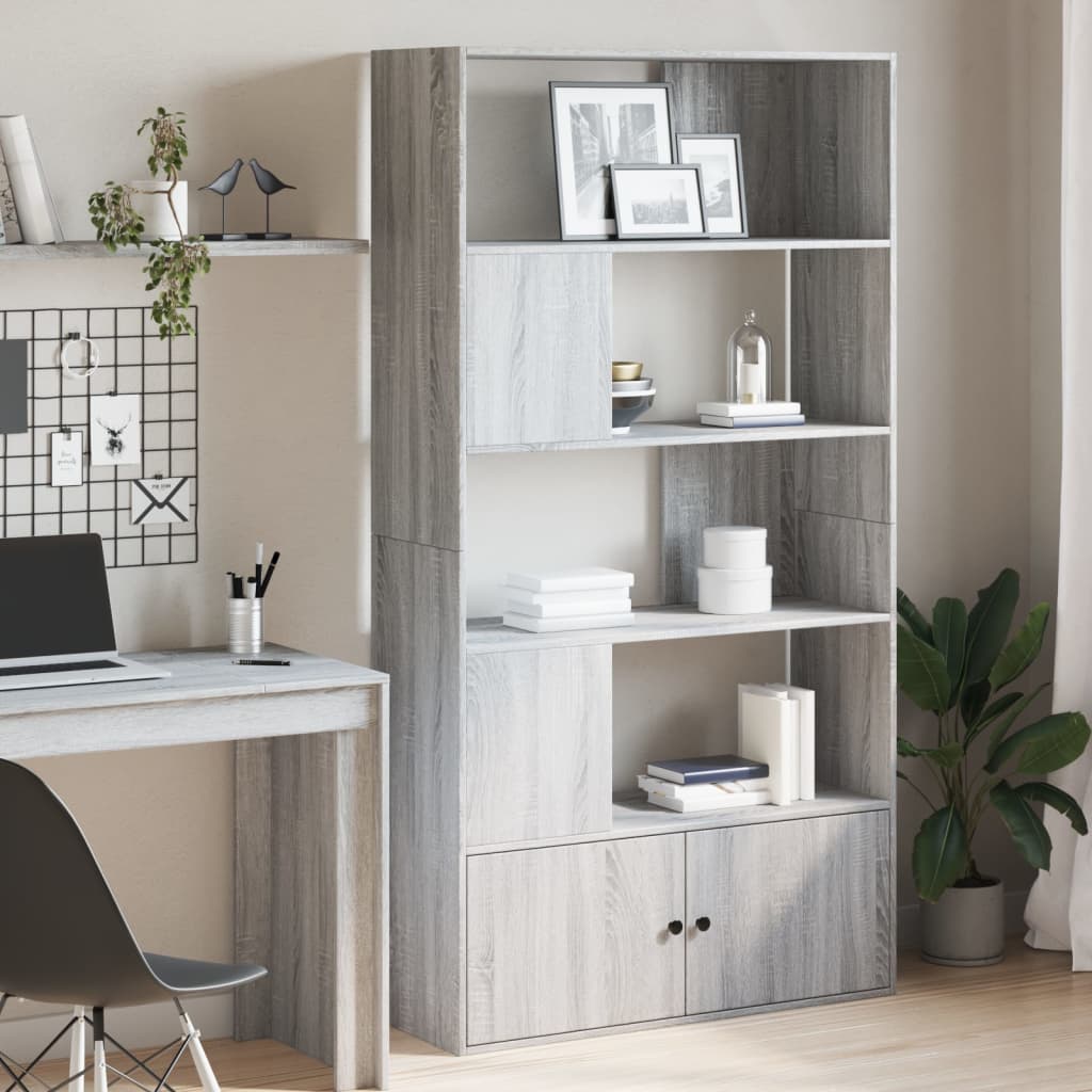 vidaXL Knižnica sivá sonoma 100x36x189 cm kompozitné drevo