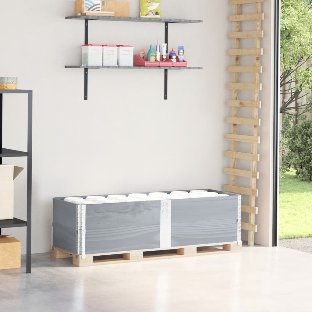 vidaXL Paletové ohrádky 2 ks sivé 150x50 cm borovicový masív