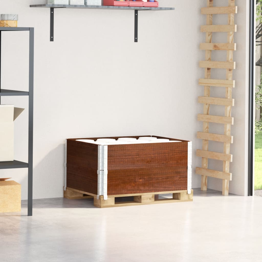 vidaXL Paletové ohrádky 2 ks hnedé 80x60 cm borovicový masív