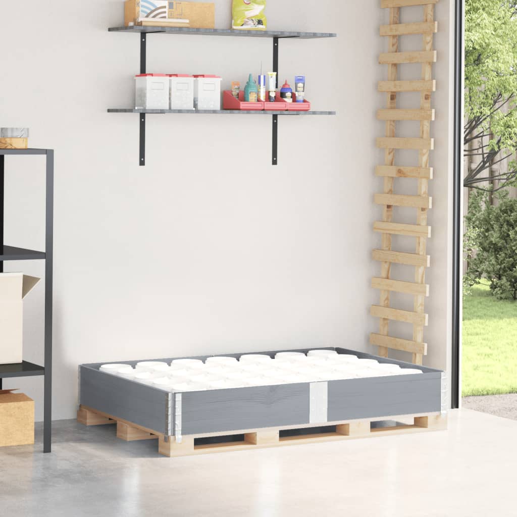 vidaXL Paletová ohrádka sivá 150x100 cm borovicový masív