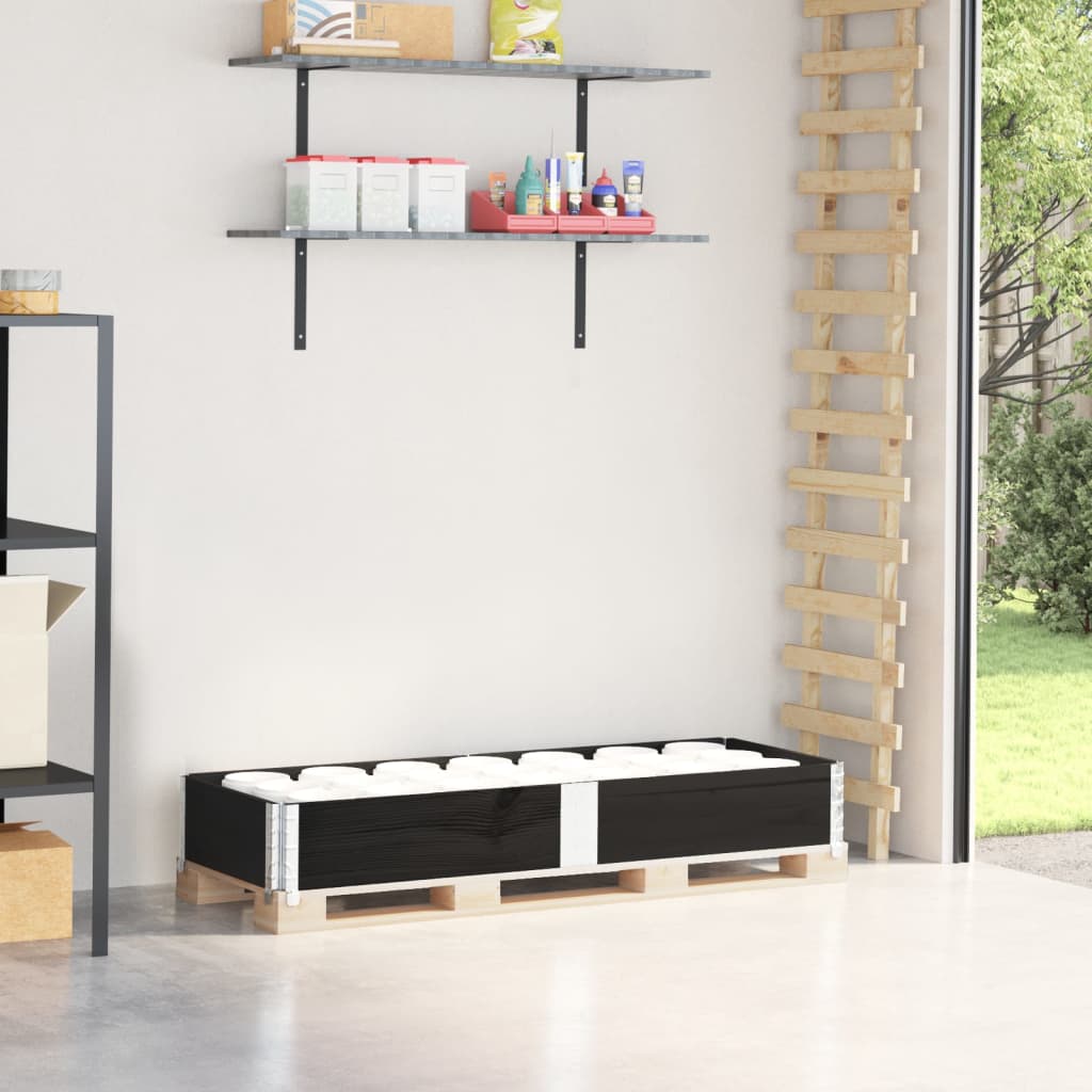 vidaXL Paletová ohrádka čierna 150x50 cm borovicový masív