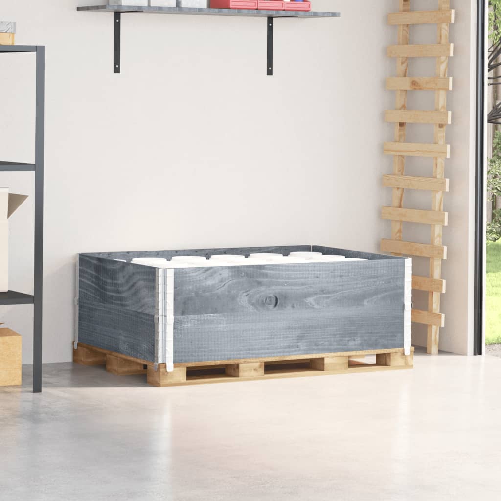 vidaXL Paletové ohrádky 2 ks sivé 120x80 cm borovicový masív
