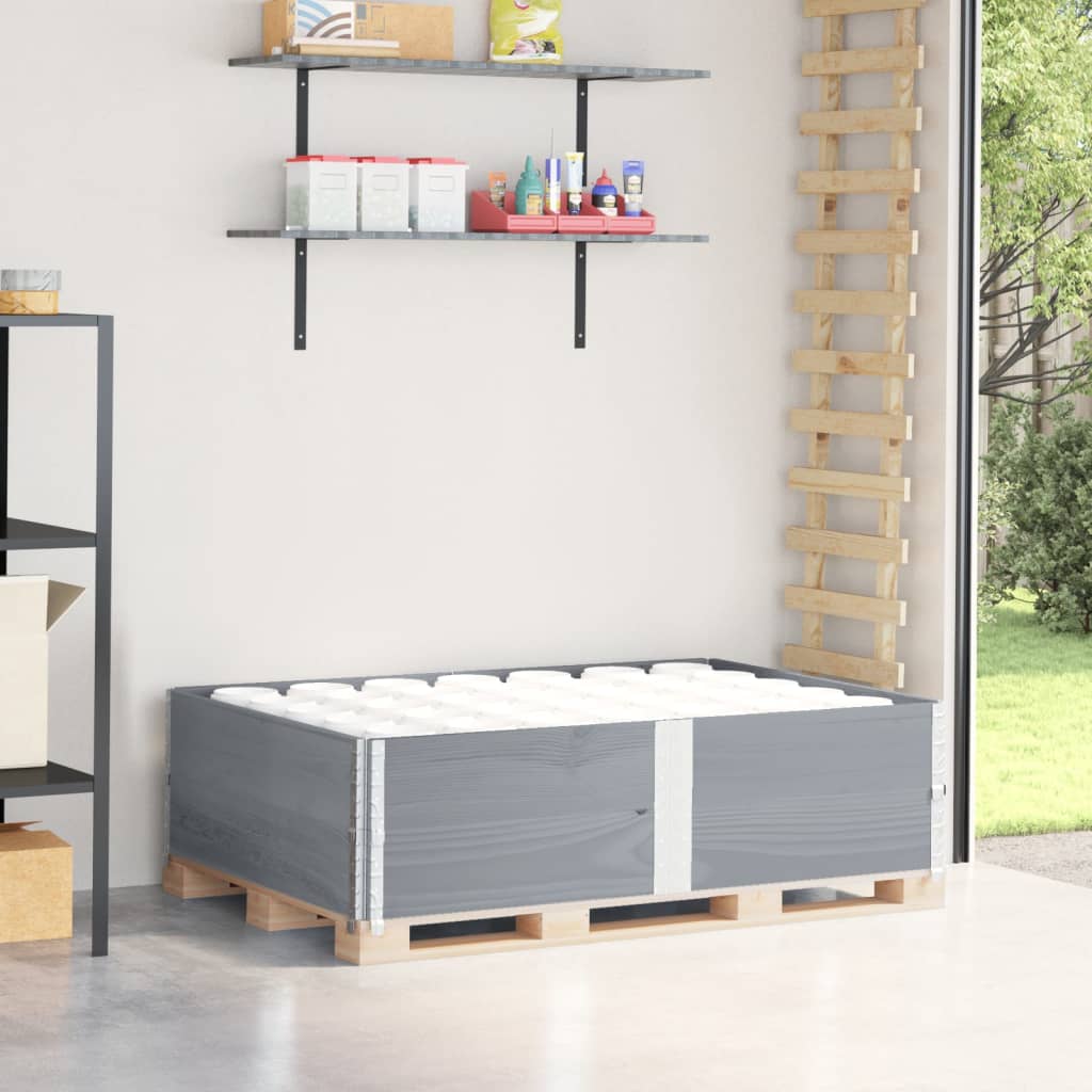 vidaXL Paletové ohrádky 2 ks sivé 100x100 cm borovicový masív