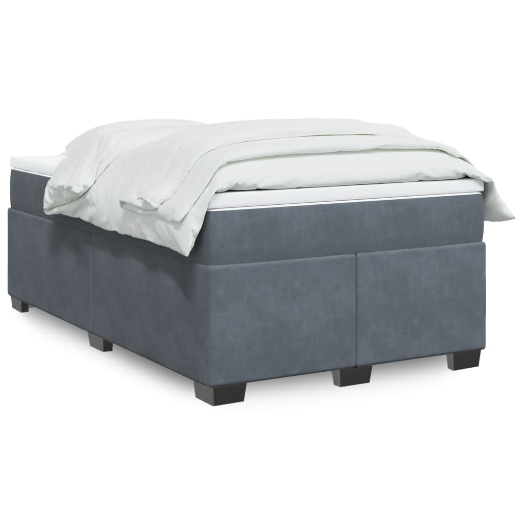vidaXL Posteľný rám boxspring s matracom tmavosivý 90x190 cm zamat