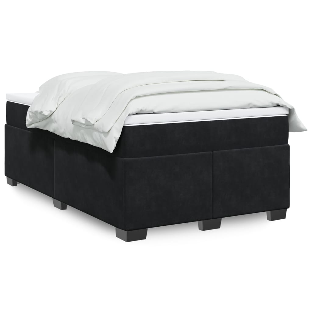 vidaXL Posteľný rám boxspring s matracom čierny 120x200 cm zamat