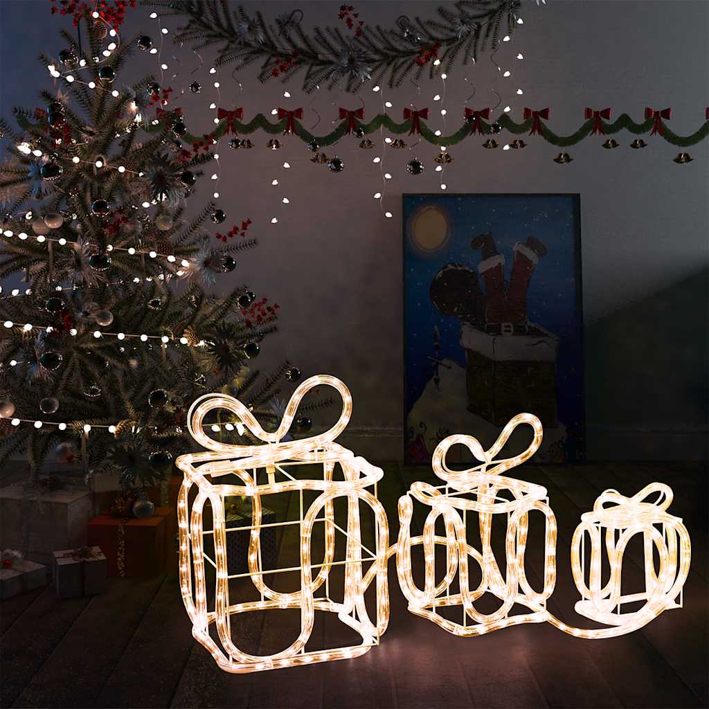 vidaXL Vianočná dekorácia s darčekovými krabičkami 180 LED