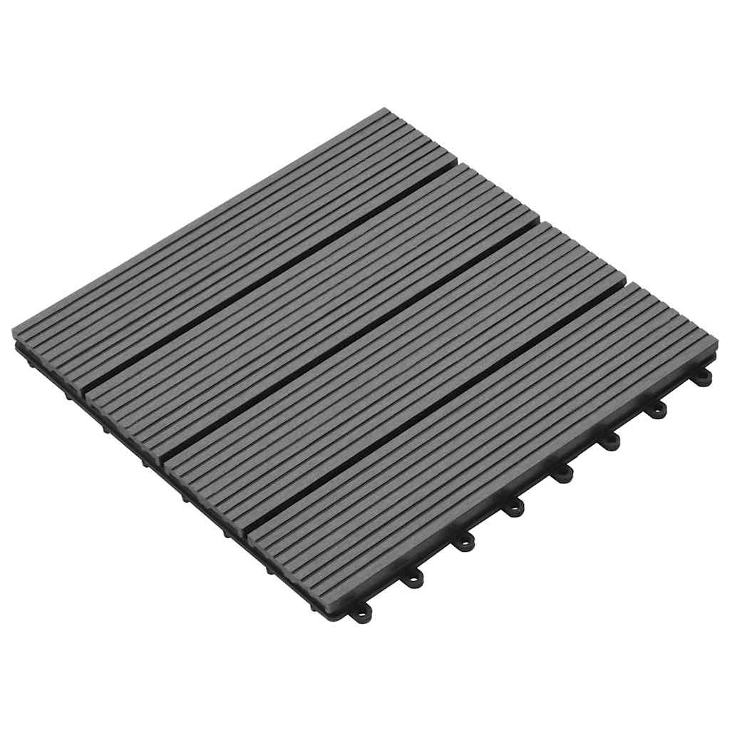 vidaXL WPC dlaždice 30x30cm 11 ks 1 m2, sivé