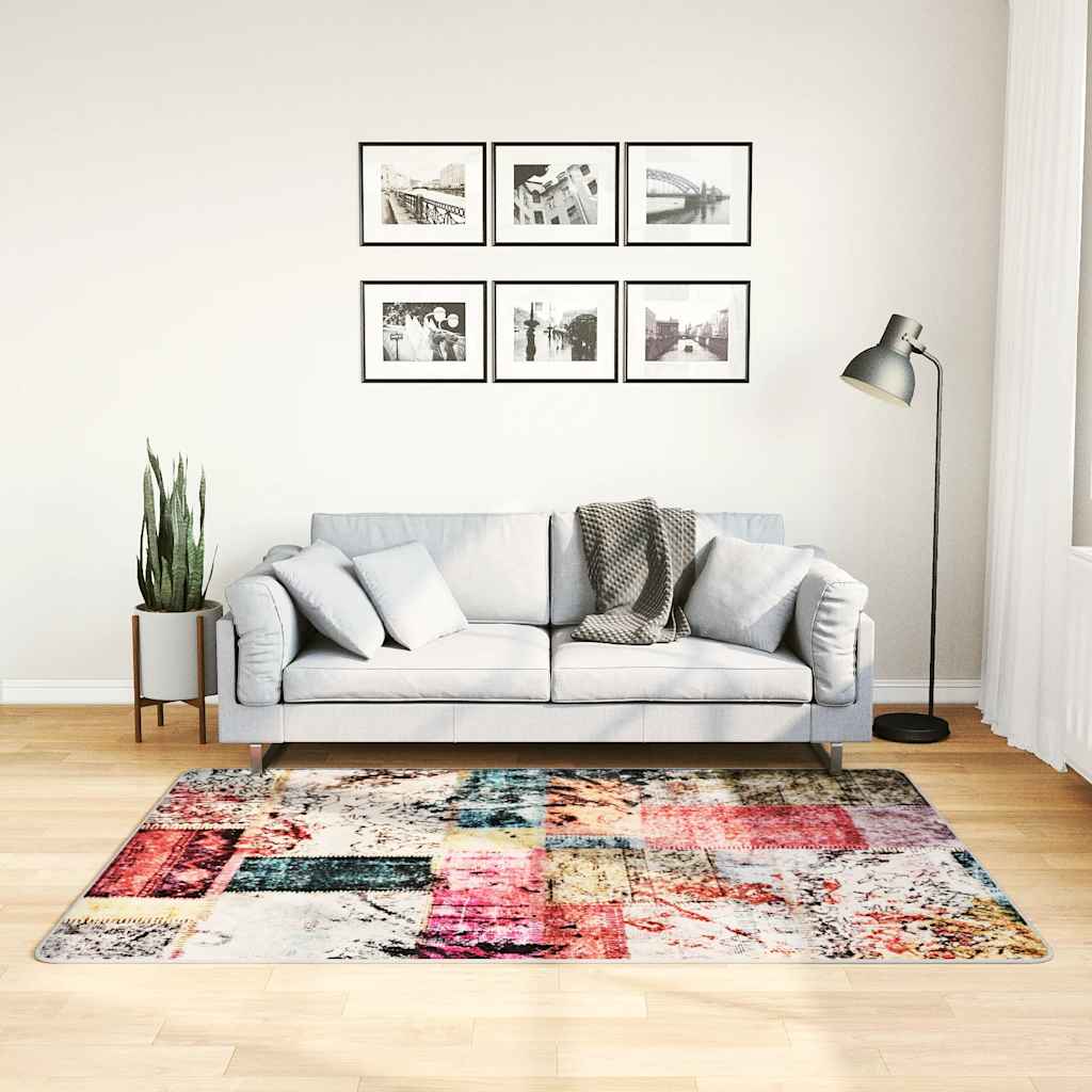 vidaXL Prateľný koberec patchwork 120x180 cm viacfarebný protišmykový