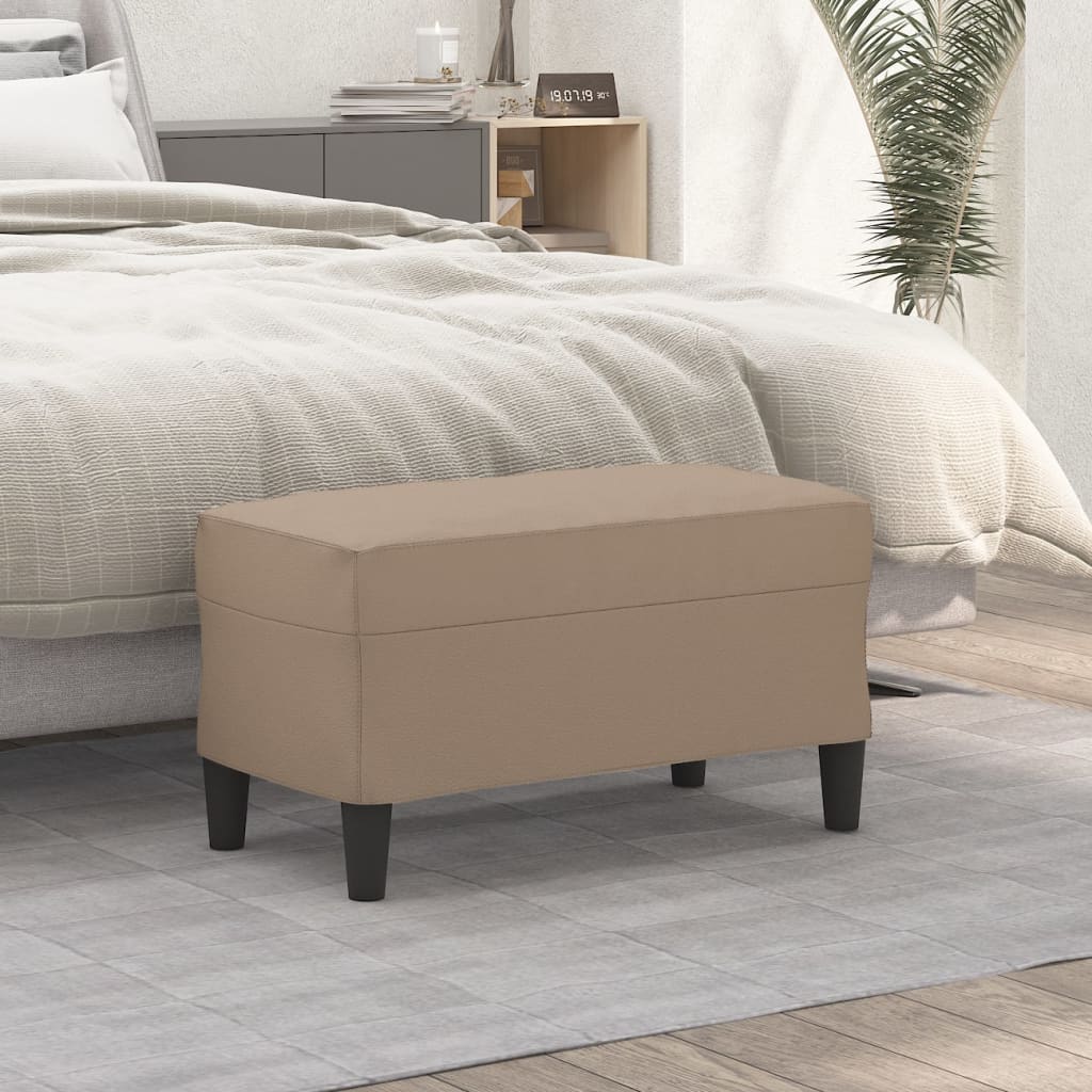 vidaXL Lavička kapučínová 70x35x41 cm umelá koža