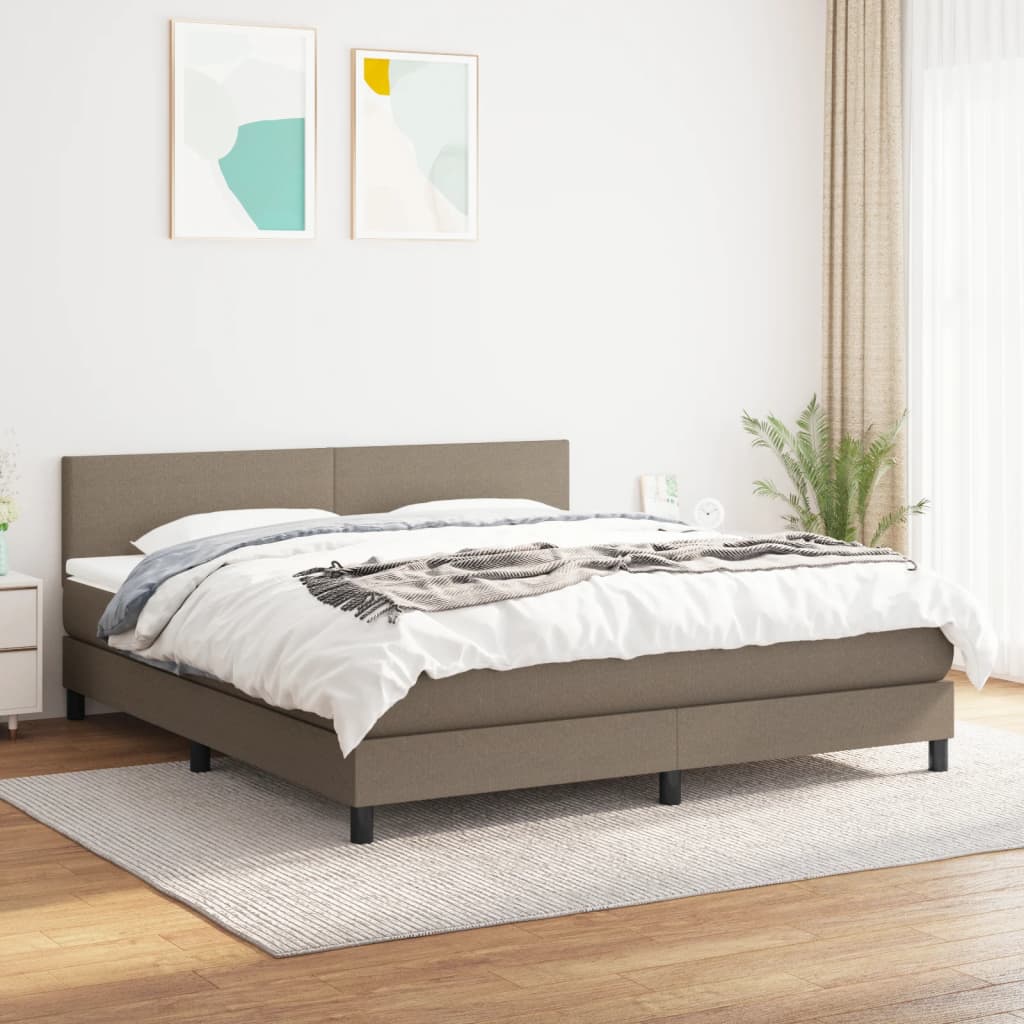vidaXL Posteľný rám boxspring s matracom sivohned 180x200 cm látka