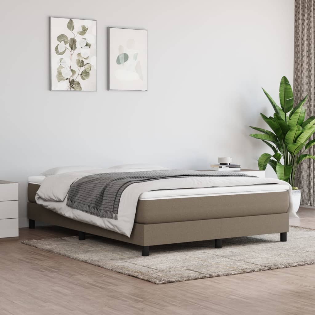 vidaXL Posteľný rám boxspring s matracom sivohned 140x200 cm látka