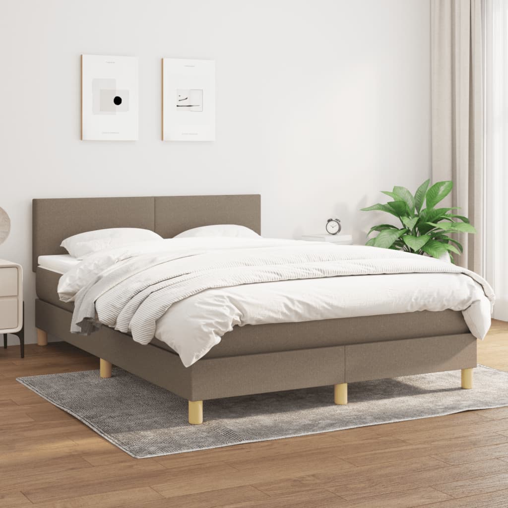 vidaXL Posteľný rám boxspring s matracom sivohned 140x200 cm látka