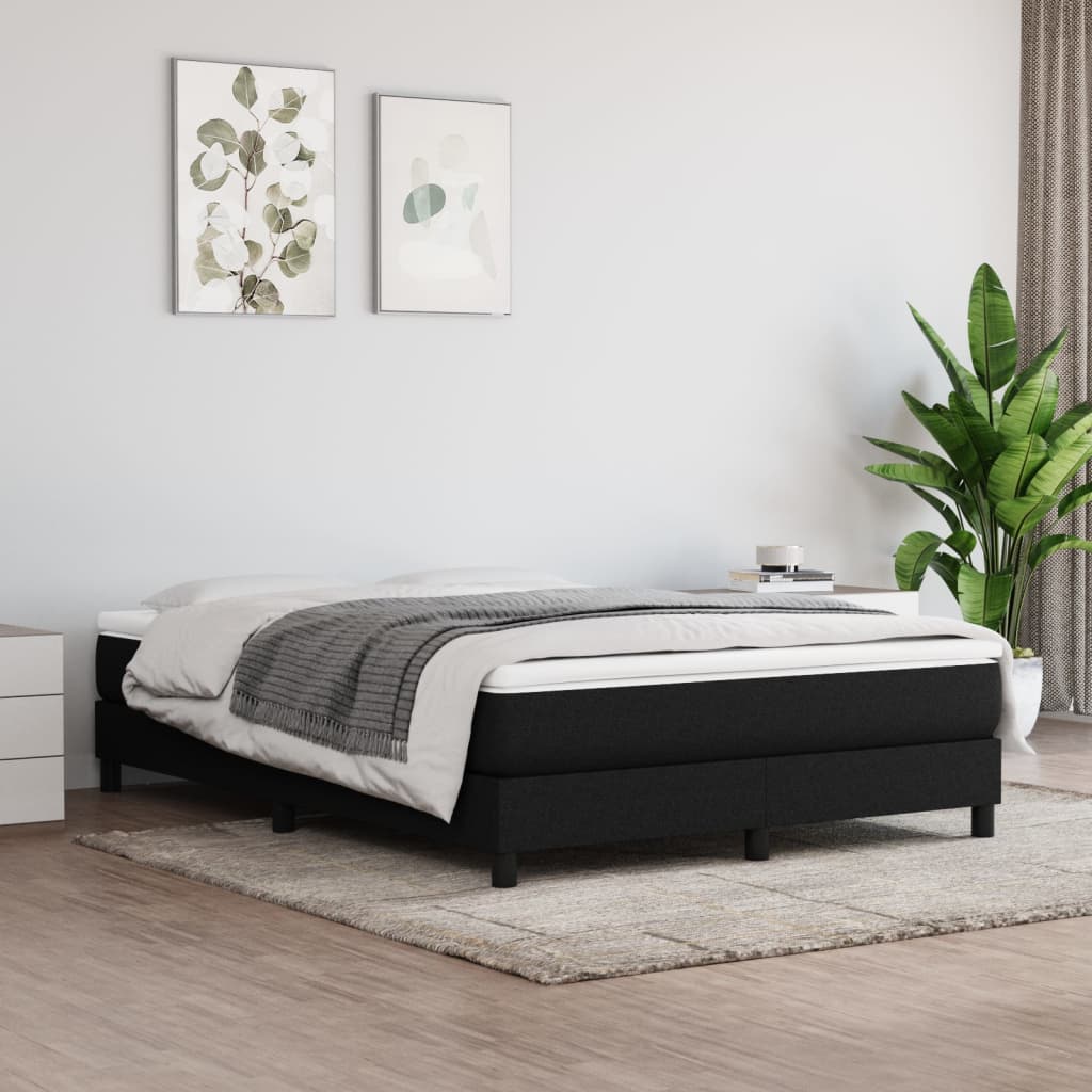 vidaXL Posteľný rám boxspring s matracom čierny 160x200 cm látka