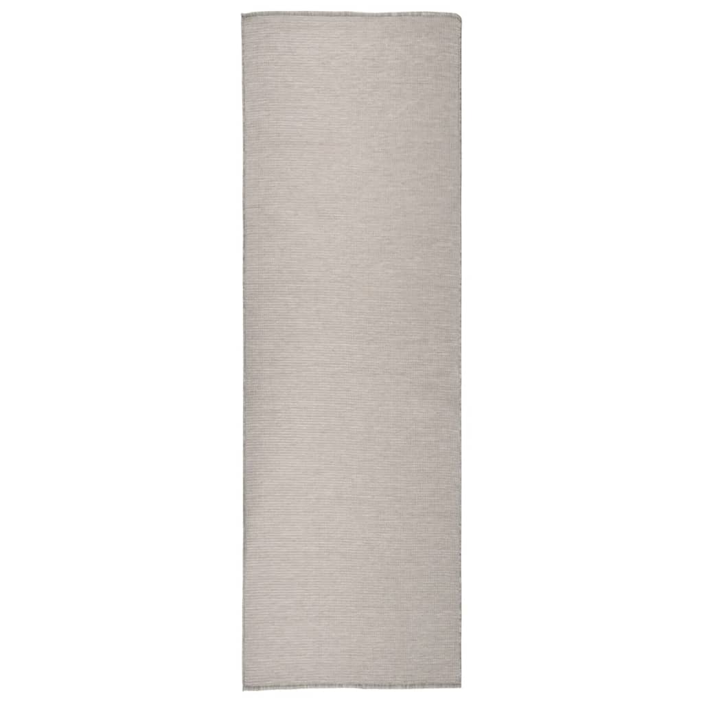 vidaXL Vonkajší koberec s plochým tkaním 80x250 cm sivohnedý