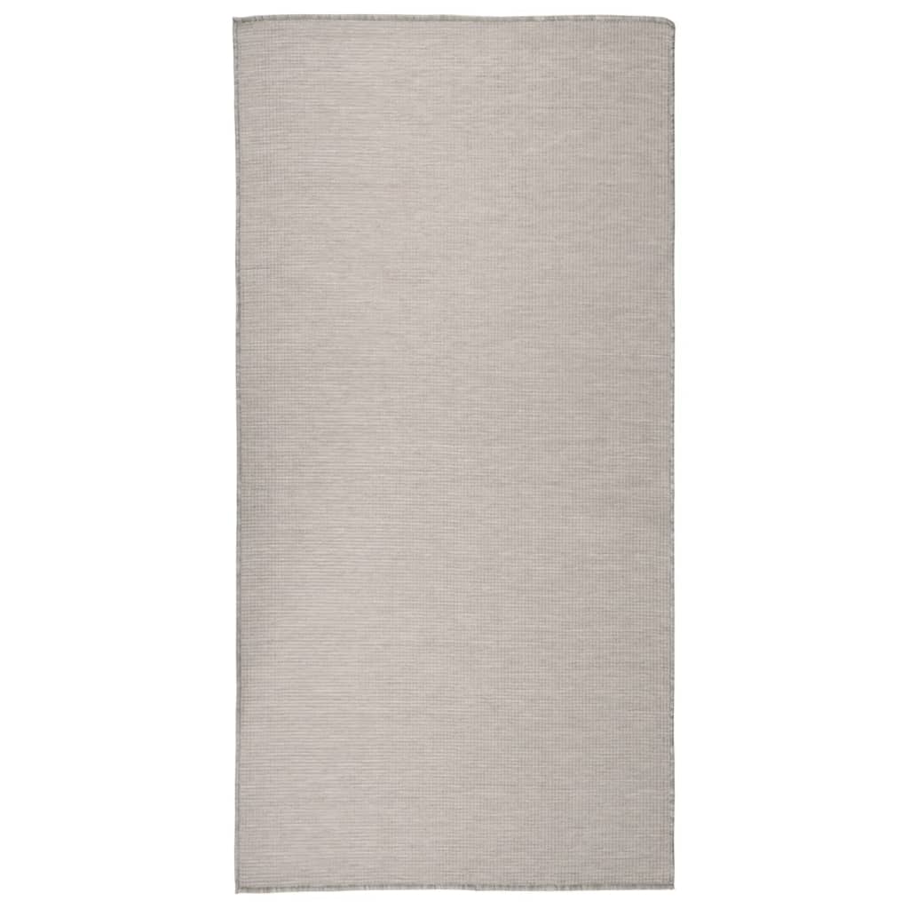 vidaXL Vonkajší koberec s plochým tkaním 100x200 cm sivohnedý