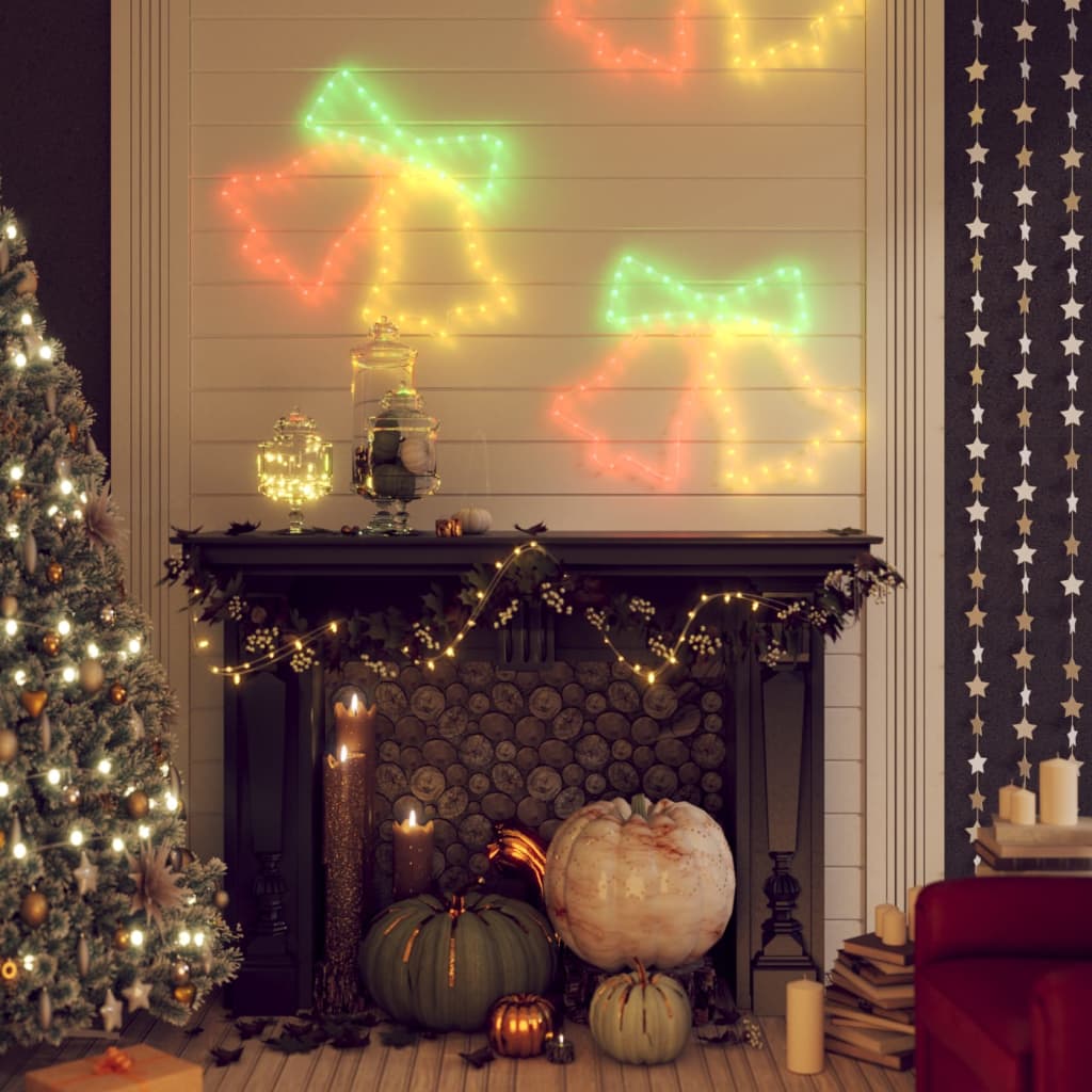 vidaXL Vianočné ozdoby zvonov so 72 LED diódami 2ks 50x56 cm