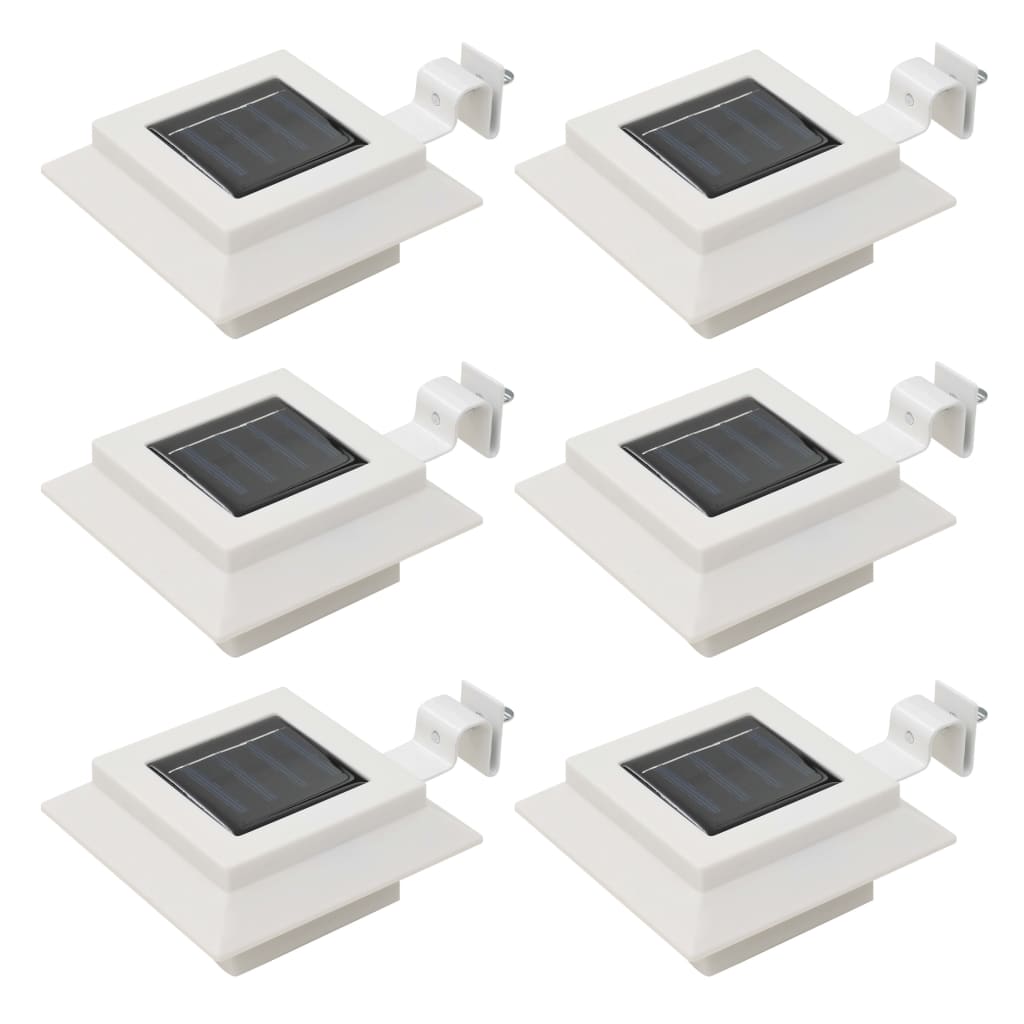 vidaXL Vonkajšie solárne svietidlá 6 ks biele 12 cm LED štvorcové