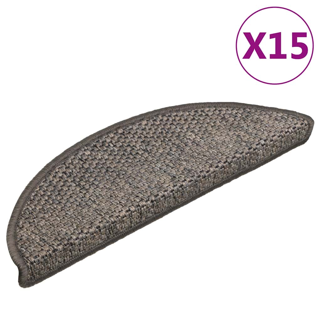 vidaXL Samolepiace nášľapy na schody, sisalový vzhľad 15 ks 56x17x3 cm