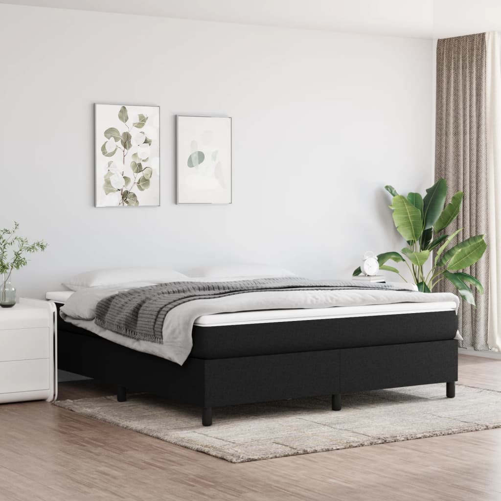 vidaXL Posteľný rám boxspring s matracom čierny 160x200 cm látka