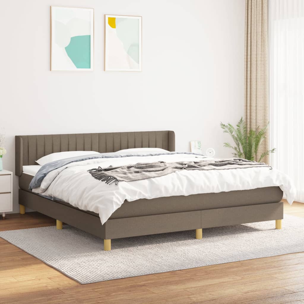 vidaXL Posteľný rám boxspring s matracom sivohned 180x200 cm látka