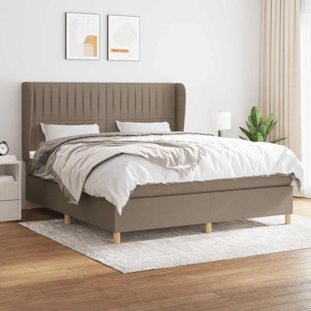 vidaXL Posteľný rám boxspring s matracom sivohned 180x200 cm látka