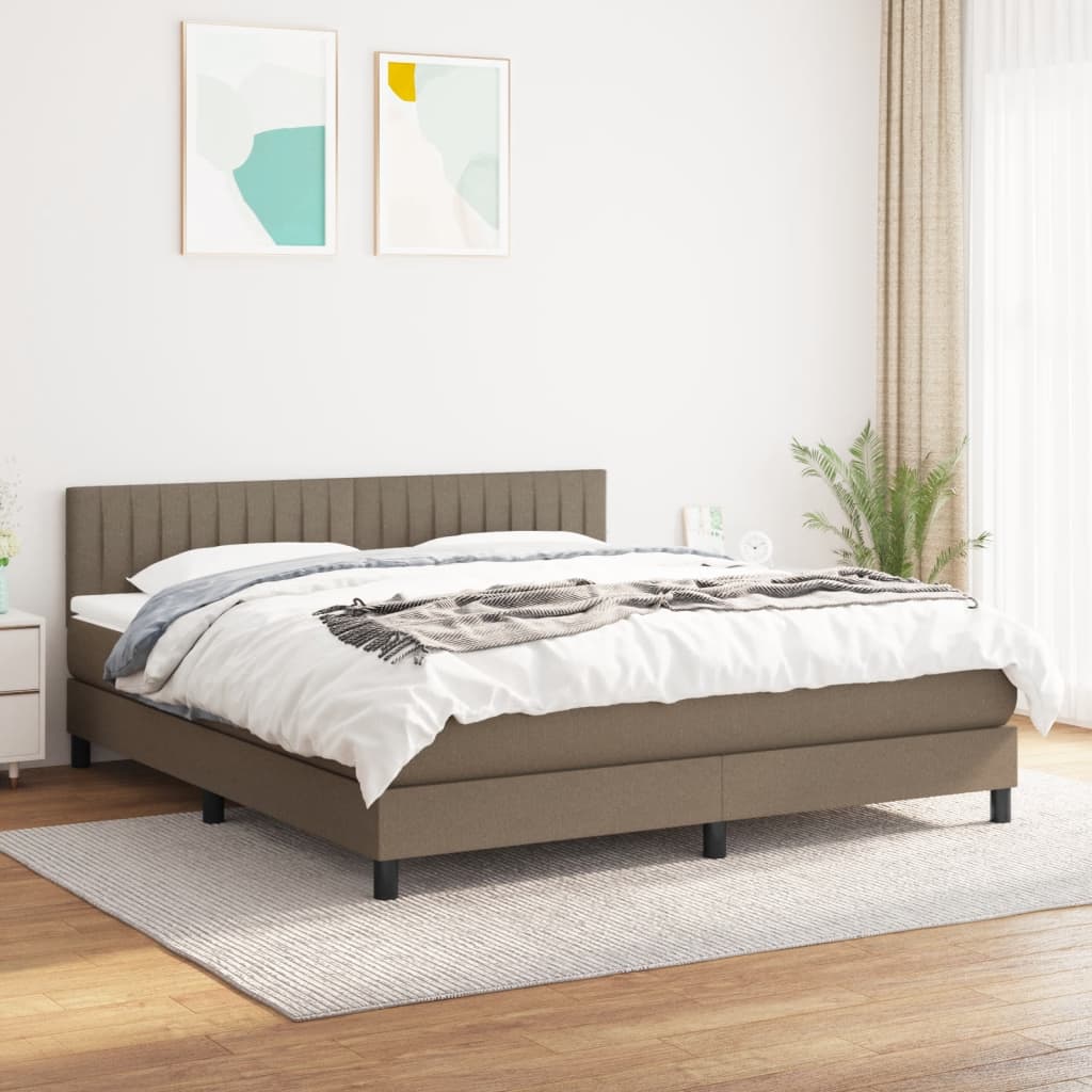 vidaXL Posteľný rám boxspring s matracom sivohned 180x200 cm látka