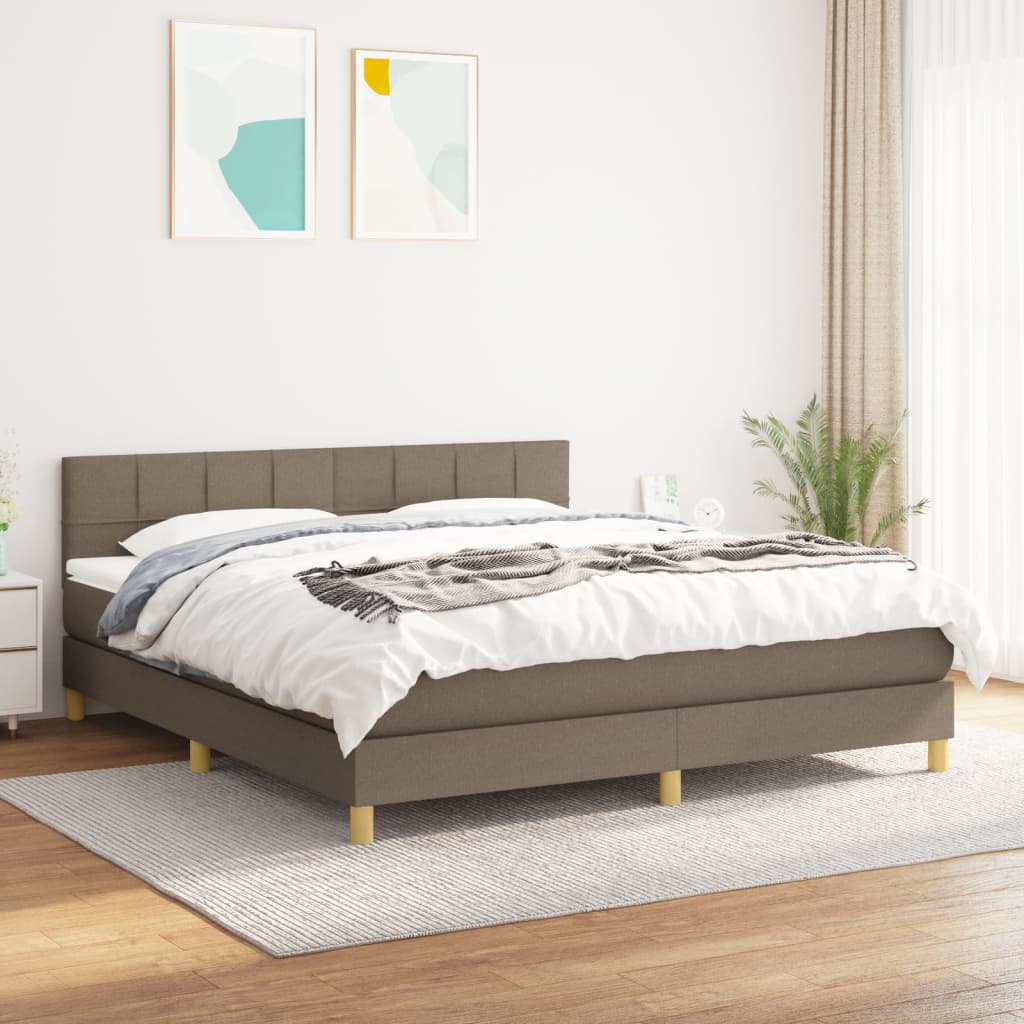 vidaXL Posteľný rám boxspring s matracom sivohned 180x200 cm látka