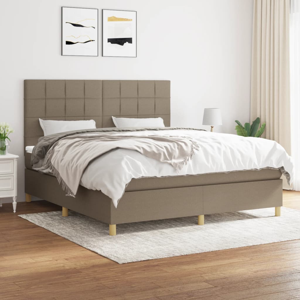 vidaXL Posteľný rám boxspring s matracom sivohned 180x200 cm látka