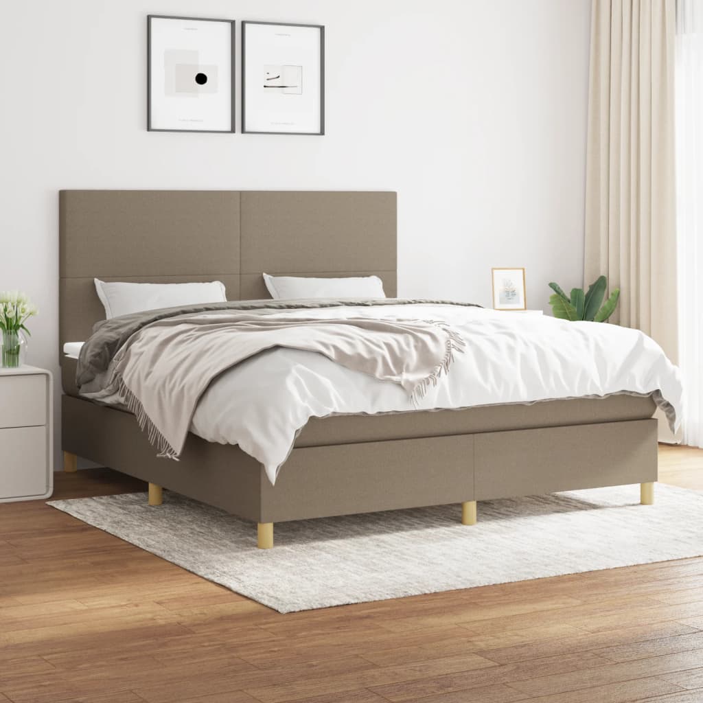 vidaXL Posteľný rám boxspring s matracom sivohned 180x200 cm látka